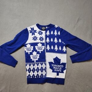 NHL Toronto Maple Leafs Blue and White Crewneck Sweater